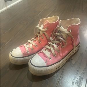 Pink platform converse shoes